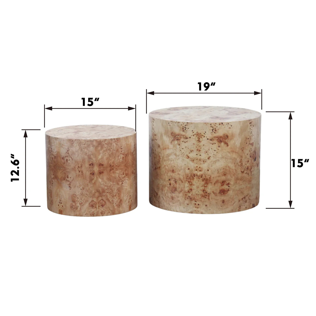 FYNTRIX 19" Coffee Table Set of 2