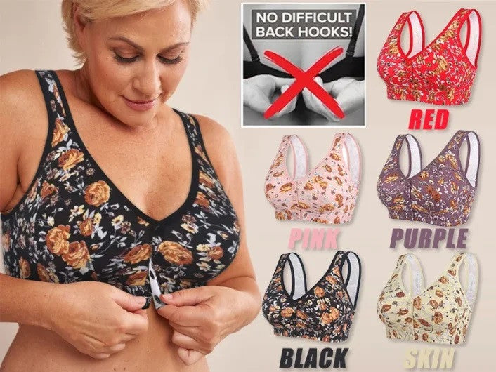 🌸 UBRAS 2024 Neuer Plus-Size-BH mit Frontverschluss und Blumenmuster 🌸
