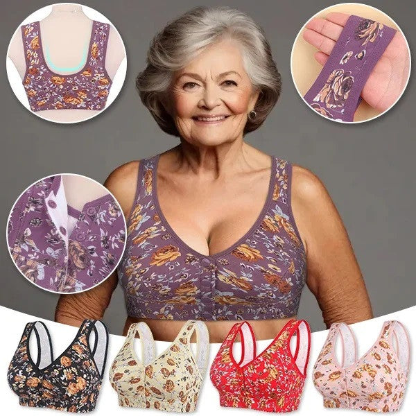 🌸 UBRAS 2024 Neuer Plus-Size-BH mit Frontverschluss und Blumenmuster 🌸
