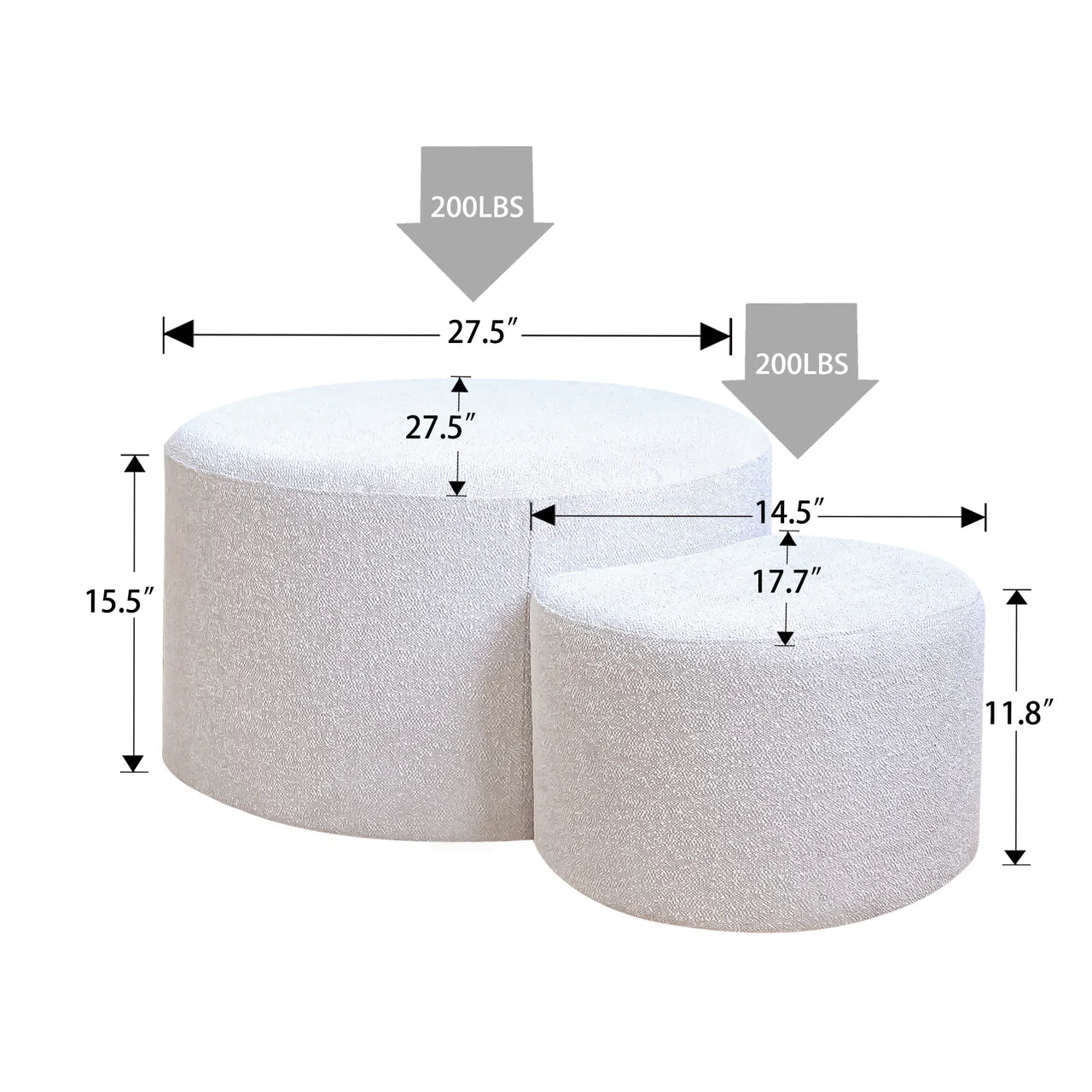FYNTRIX 27" Coffee Table Set of 2