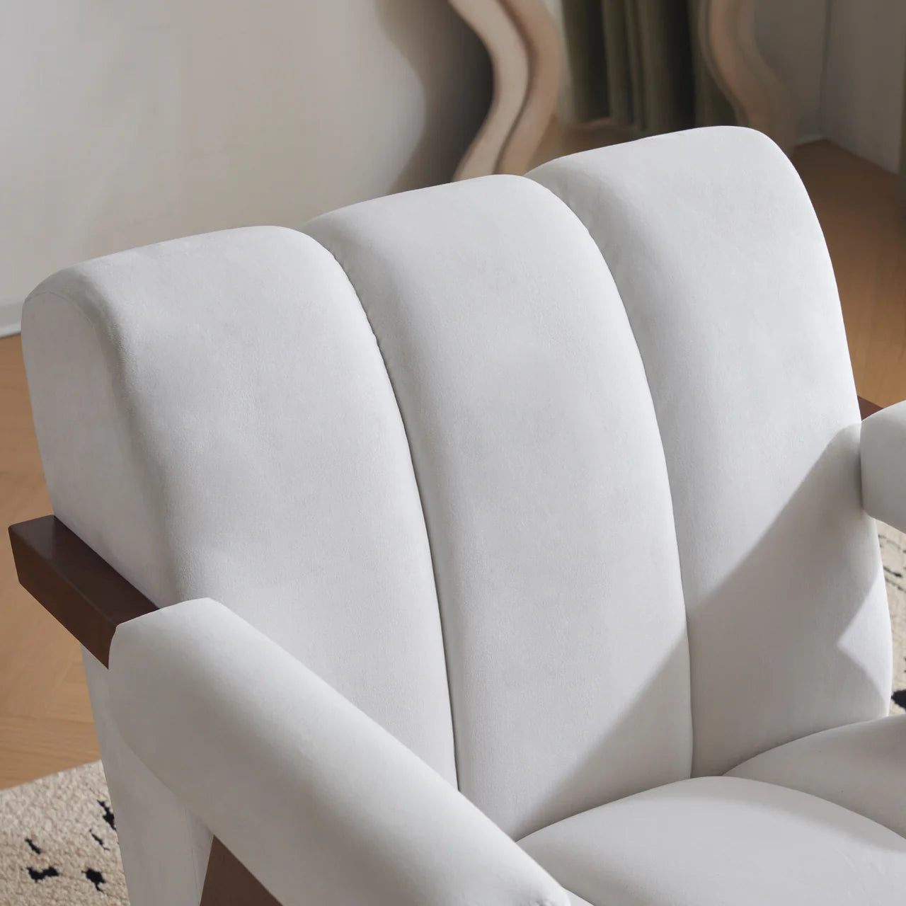 CALYPSO 29" Modern Chair - Ivory Velvet