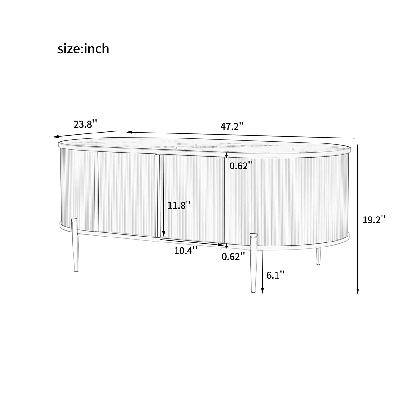 LYNTOR 47" Coffee Table