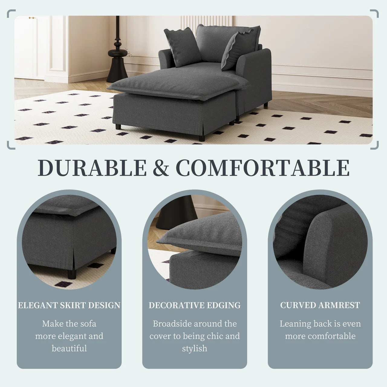 SYNOVI 37" Chair with Ottoman
