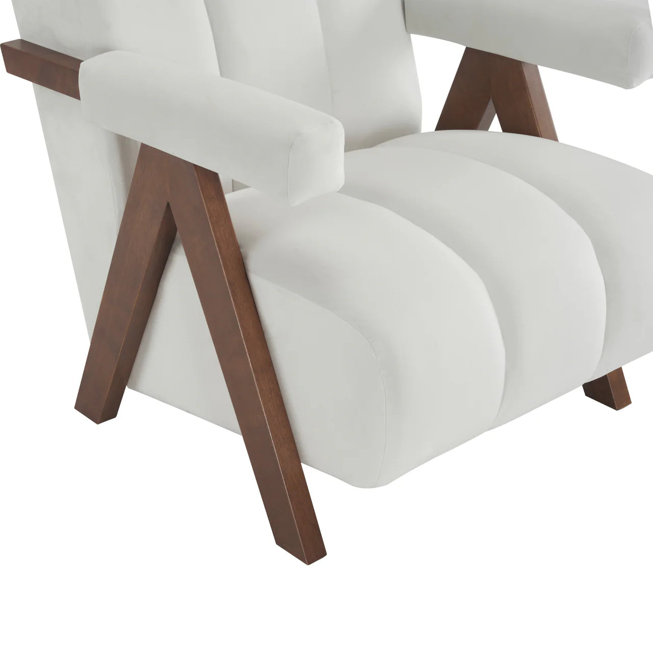 CALYPSO 29" Modern Chair - Ivory Velvet
