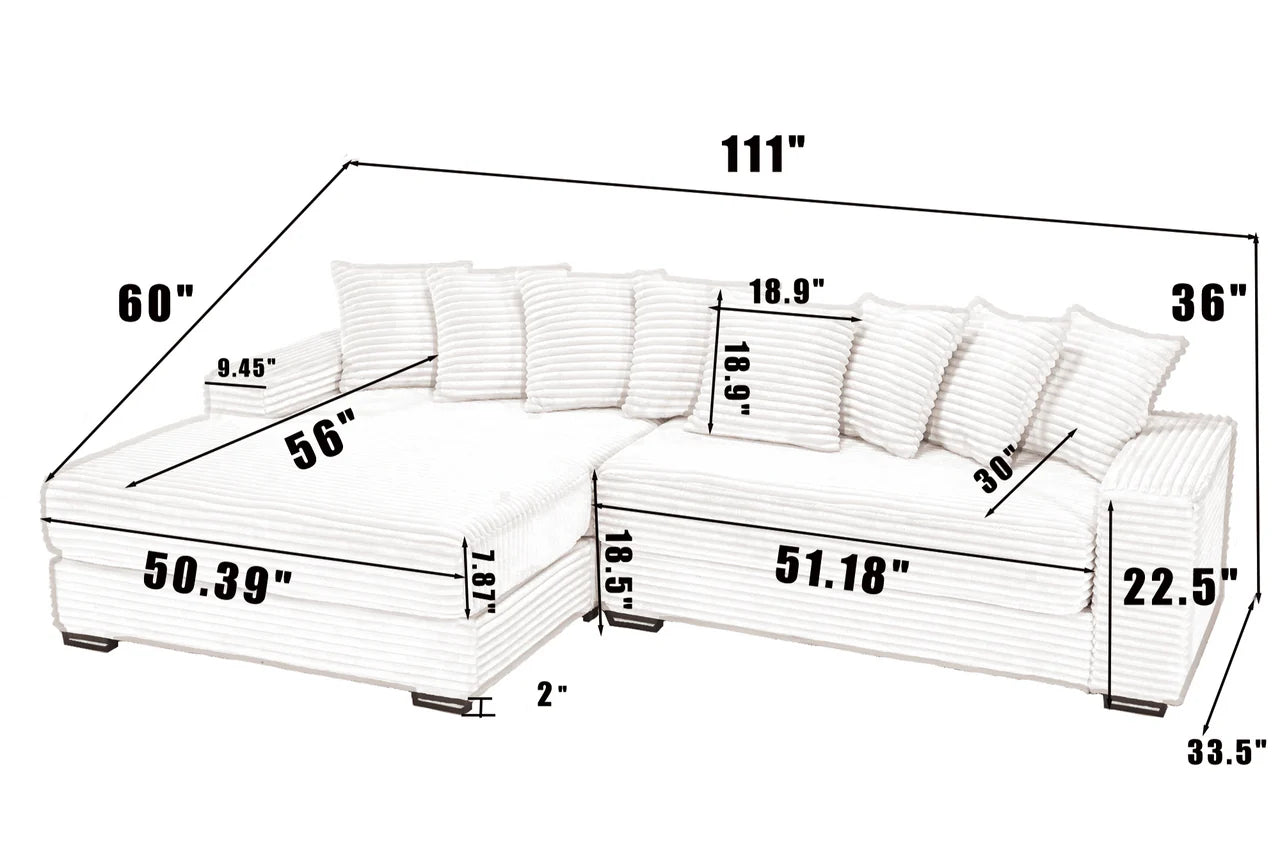 HESTIA 111" Sectional Sofa