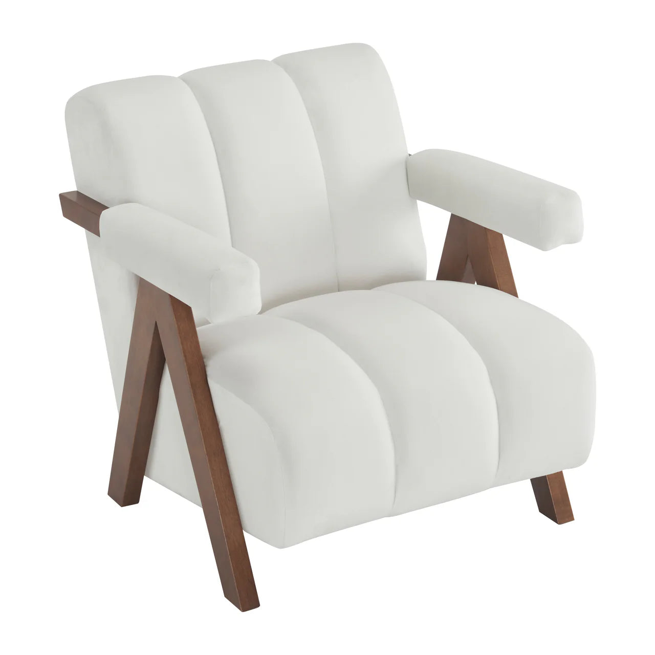 CALYPSO 29" Modern Chair - Ivory Velvet