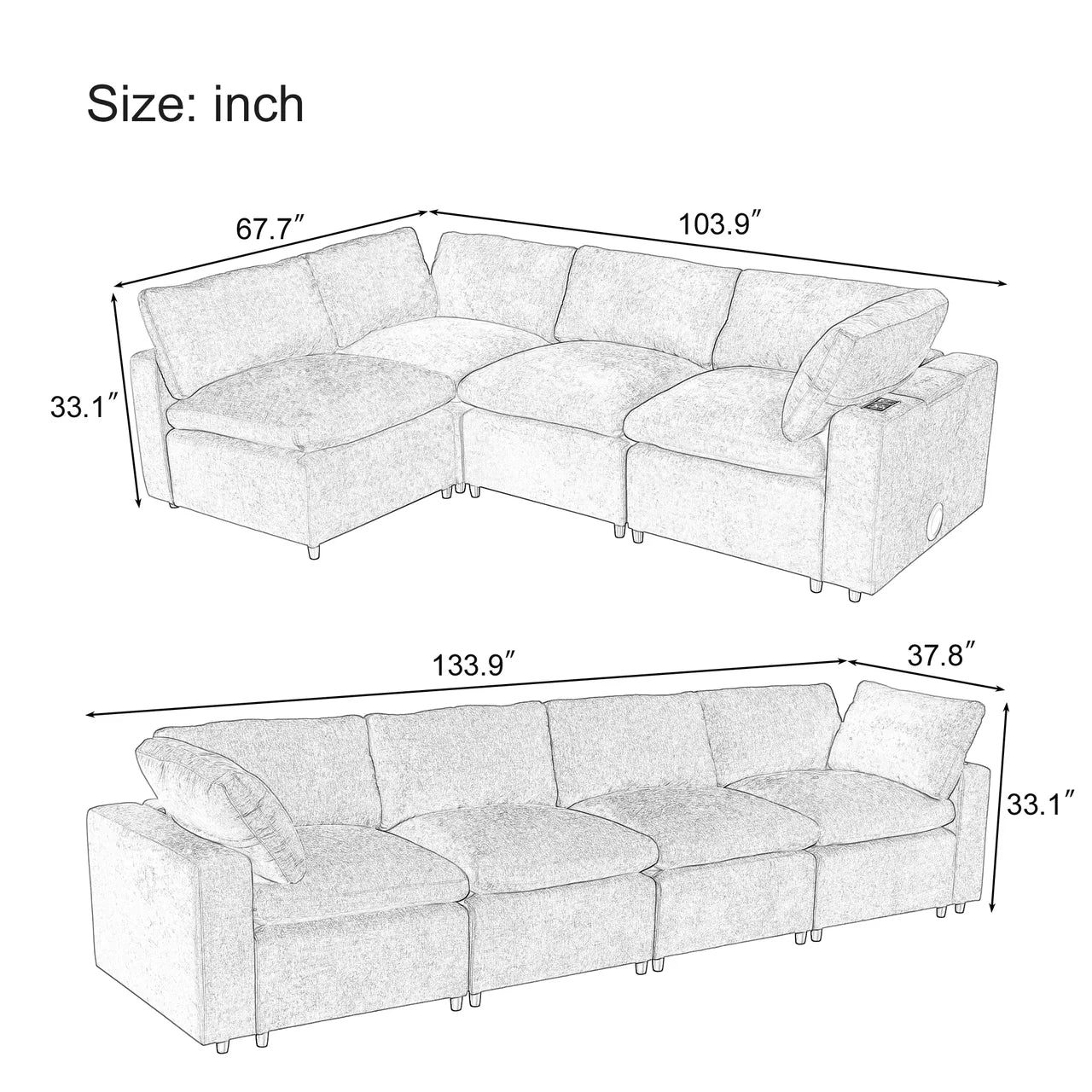 ULANI 134" Sofa