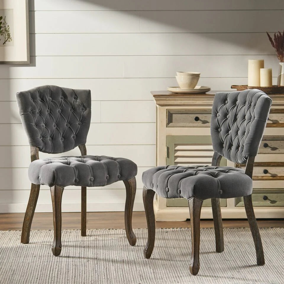 KYROVEXTA 21" Tufted Chair 2 Pcs