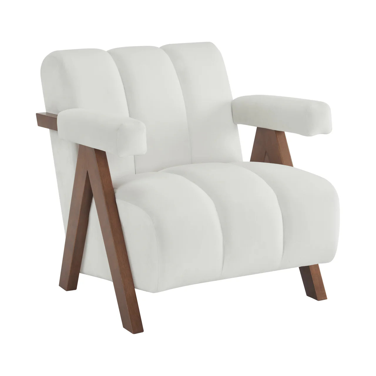 CALYPSO 29" Modern Chair - Ivory Velvet