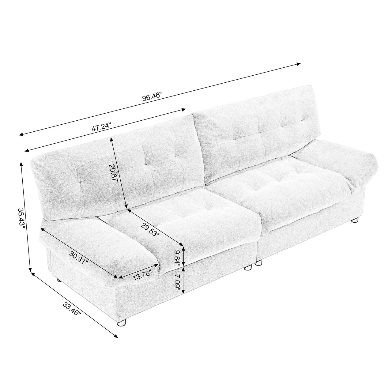KRYTONX 96" Sofa