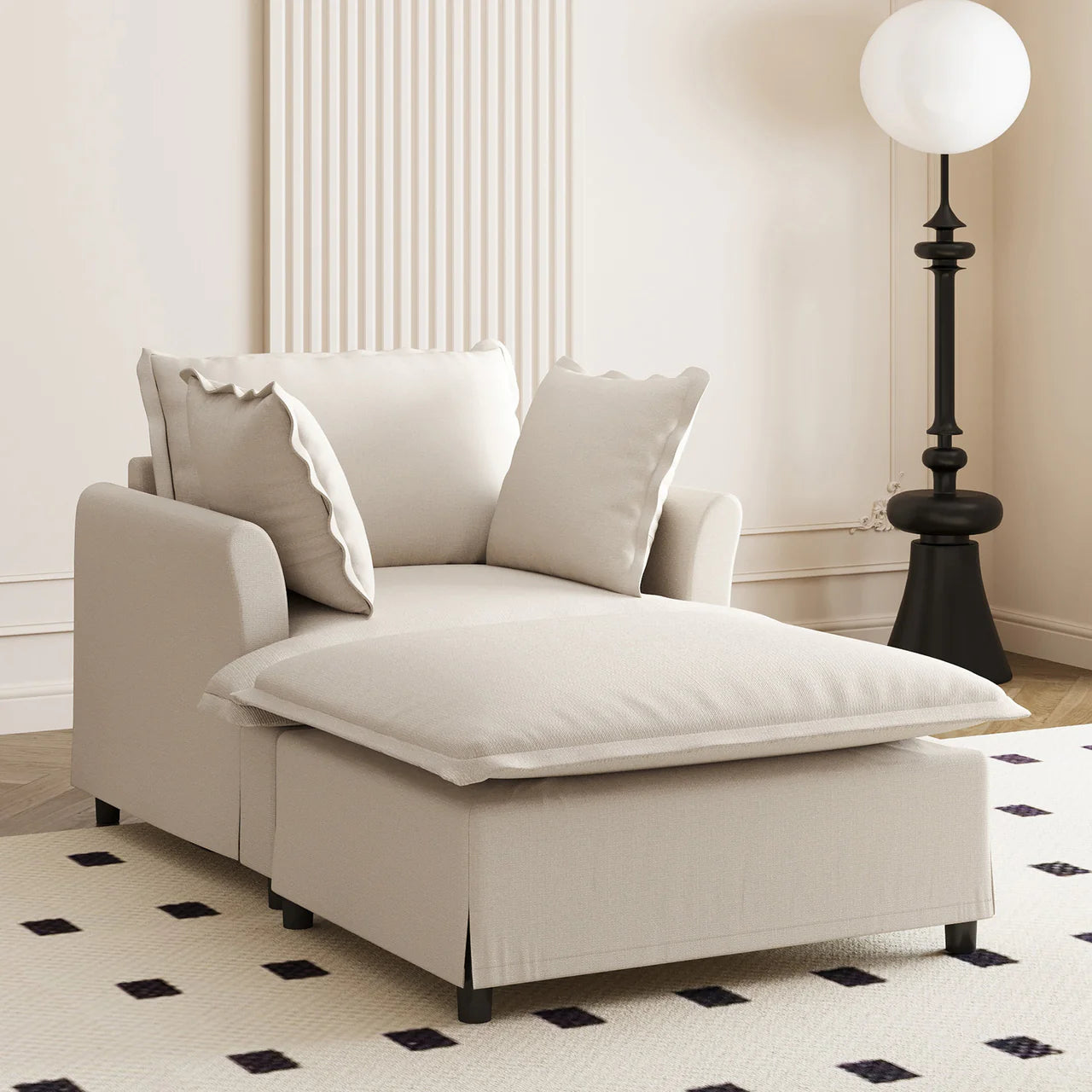 SYNOVI 37" Chair with Ottoman