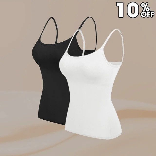 Cami-BH β Damen-Camisole mit eingebautem gepolstertem BH-Unterteil ππ