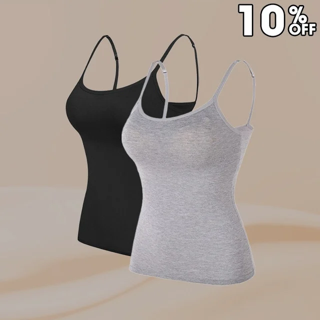 Cami-BH β Damen-Camisole mit eingebautem gepolstertem BH-Unterteil ππ