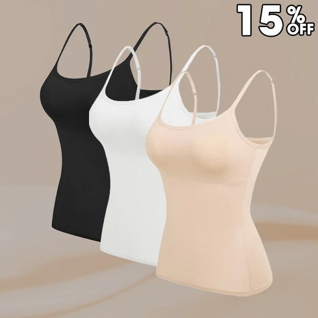 Cami-BH β Damen-Camisole mit eingebautem gepolstertem BH-Unterteil ππ
