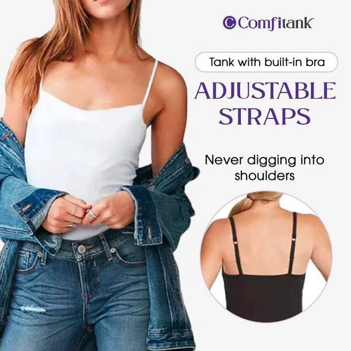 Cami-BH β Damen-Camisole mit eingebautem gepolstertem BH-Unterteil ππ