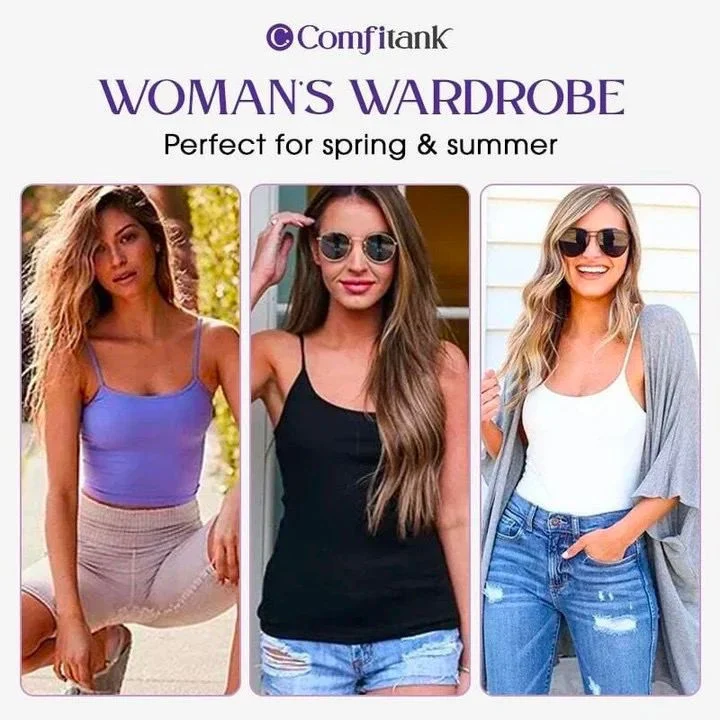 Cami-BH β Damen-Camisole mit eingebautem gepolstertem BH-Unterteil ππ