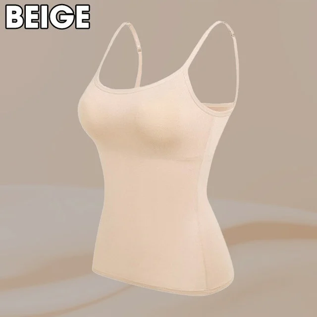 Cami-BH β Damen-Camisole mit eingebautem gepolstertem BH-Unterteil ππ