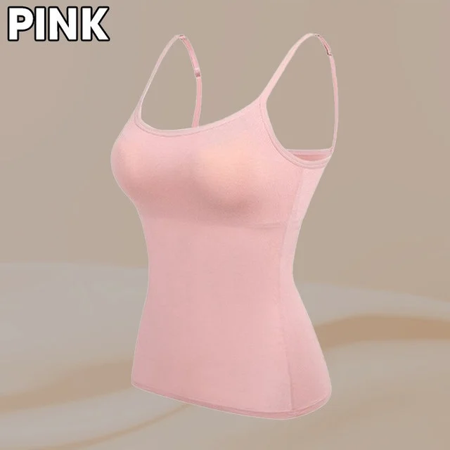 Cami-BH β Damen-Camisole mit eingebautem gepolstertem BH-Unterteil ππ