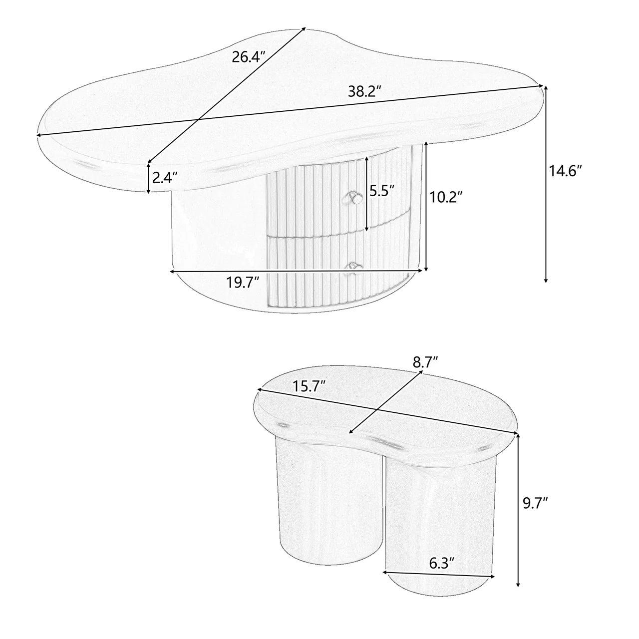 LYNTORX 38" Coffee Table