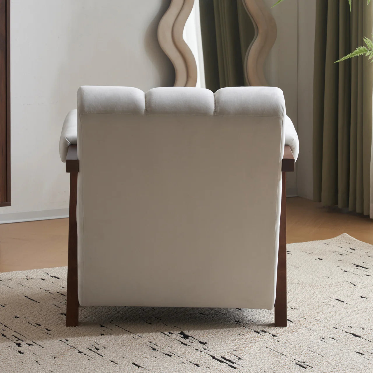 CALYPSO 29" Modern Chair - Ivory Velvet