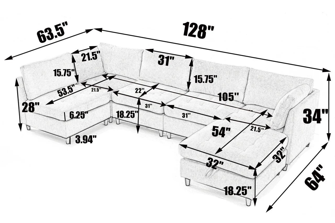 RHYS 128" Sofa