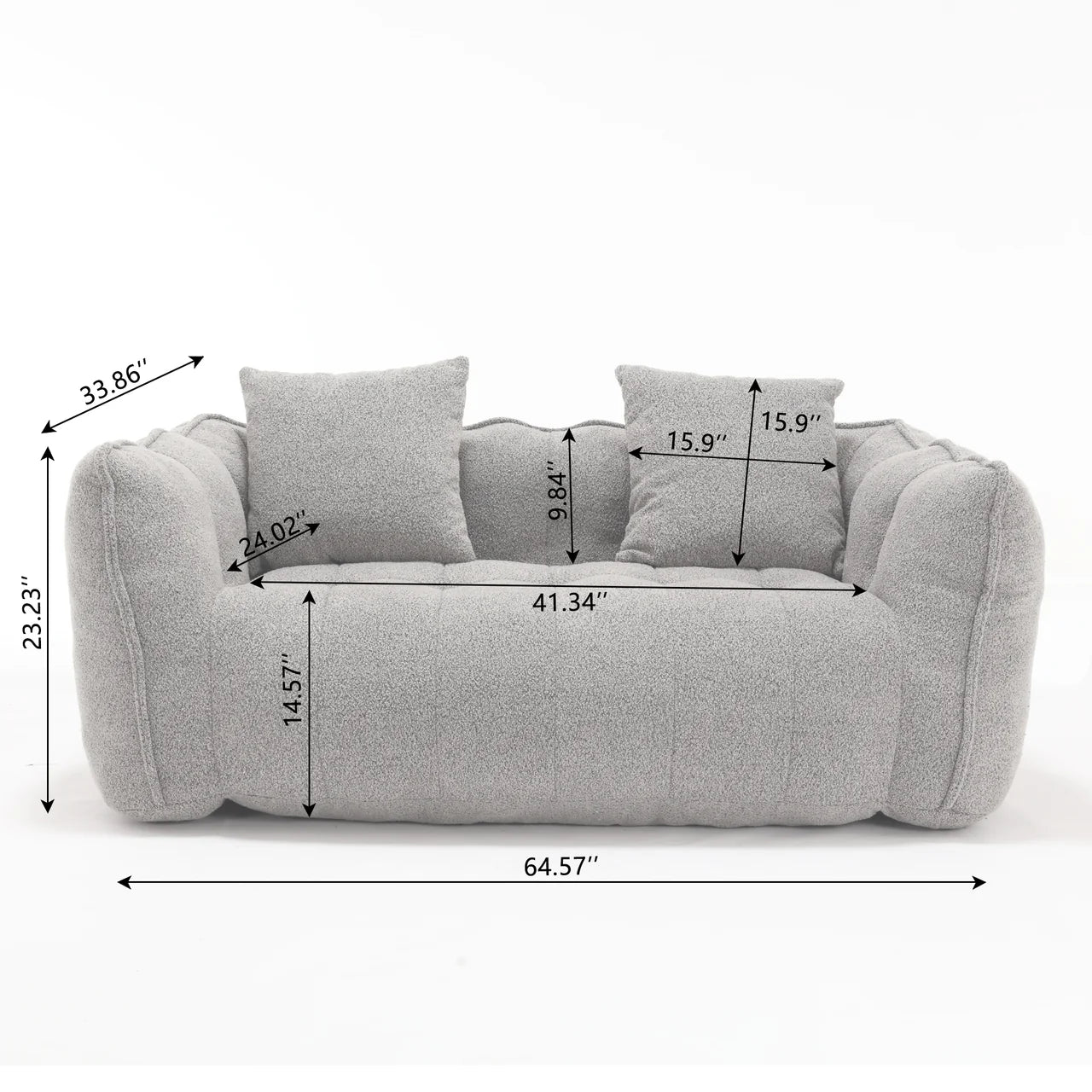 ALINA 66" Bean Bag Loveseat